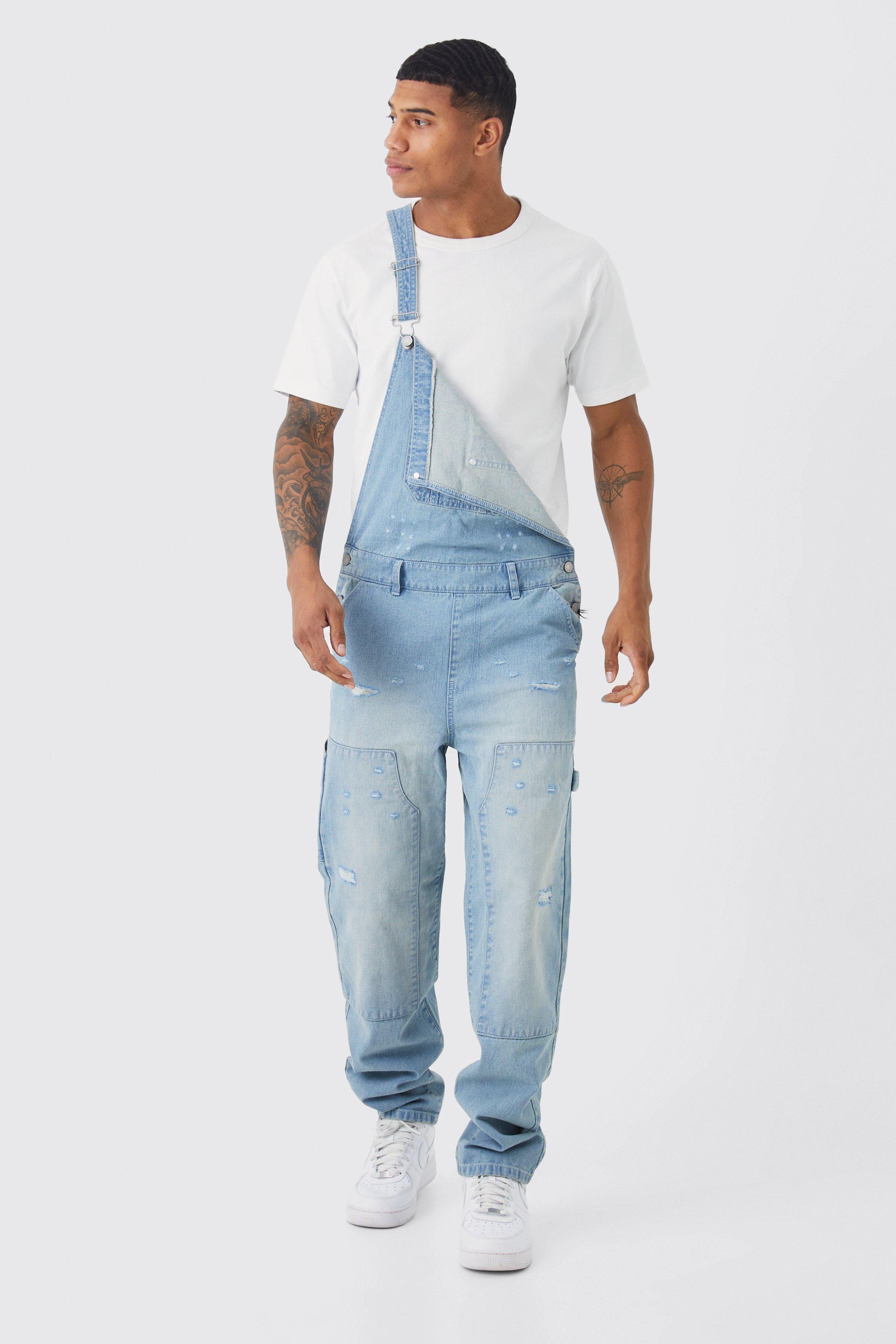 Mens denim hot sale dungarees uk